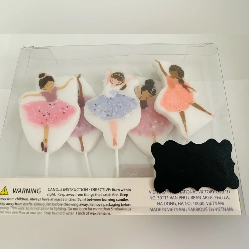 New 5 Ballerina Birthday Candles 4 7/8